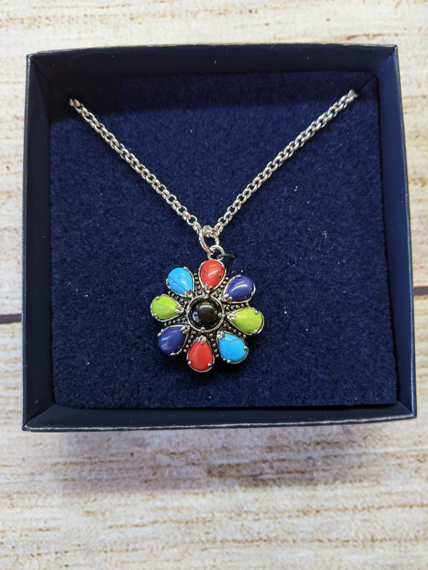 Montana Silver Multi Colored Flower Necklace