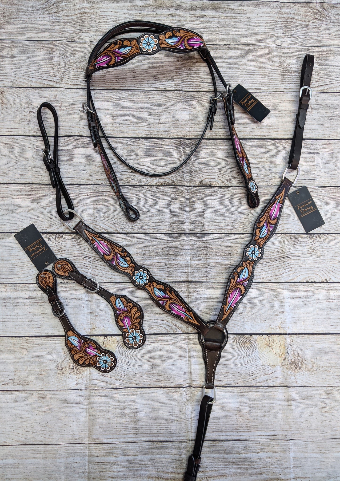 Tooled Leather Spur Straps