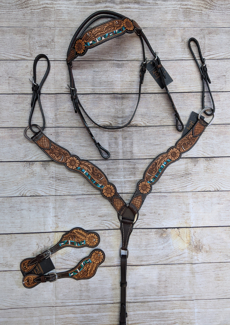 Tooled Leather Spur Straps