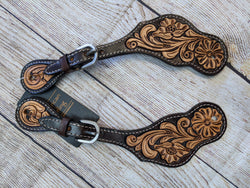 Tooled Leather Spur Straps
