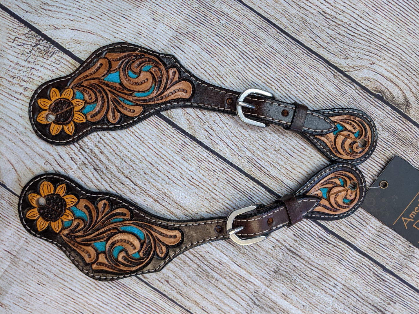 Tooled Leather Spur Straps