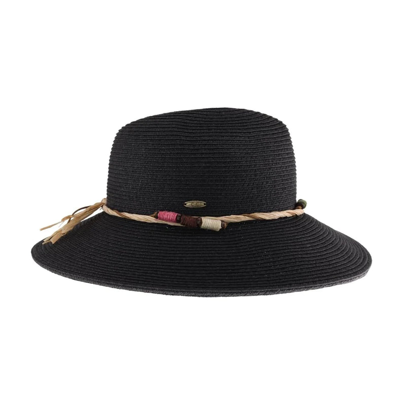 Multi Colored Trim Straw C.C Panama Hat