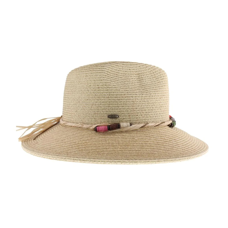 Multi Colored Trim Straw C.C Panama Hat