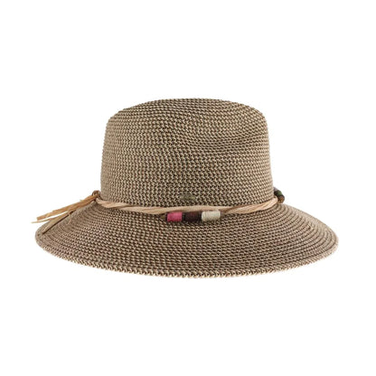 Multi Colored Trim Straw C.C Panama Hat