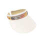 Colorful Cutout Faux Leather Band C.C Straw Sun Visor