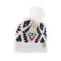 KIDS Aztec Patterned Faux Fur Pom C.C Beanie