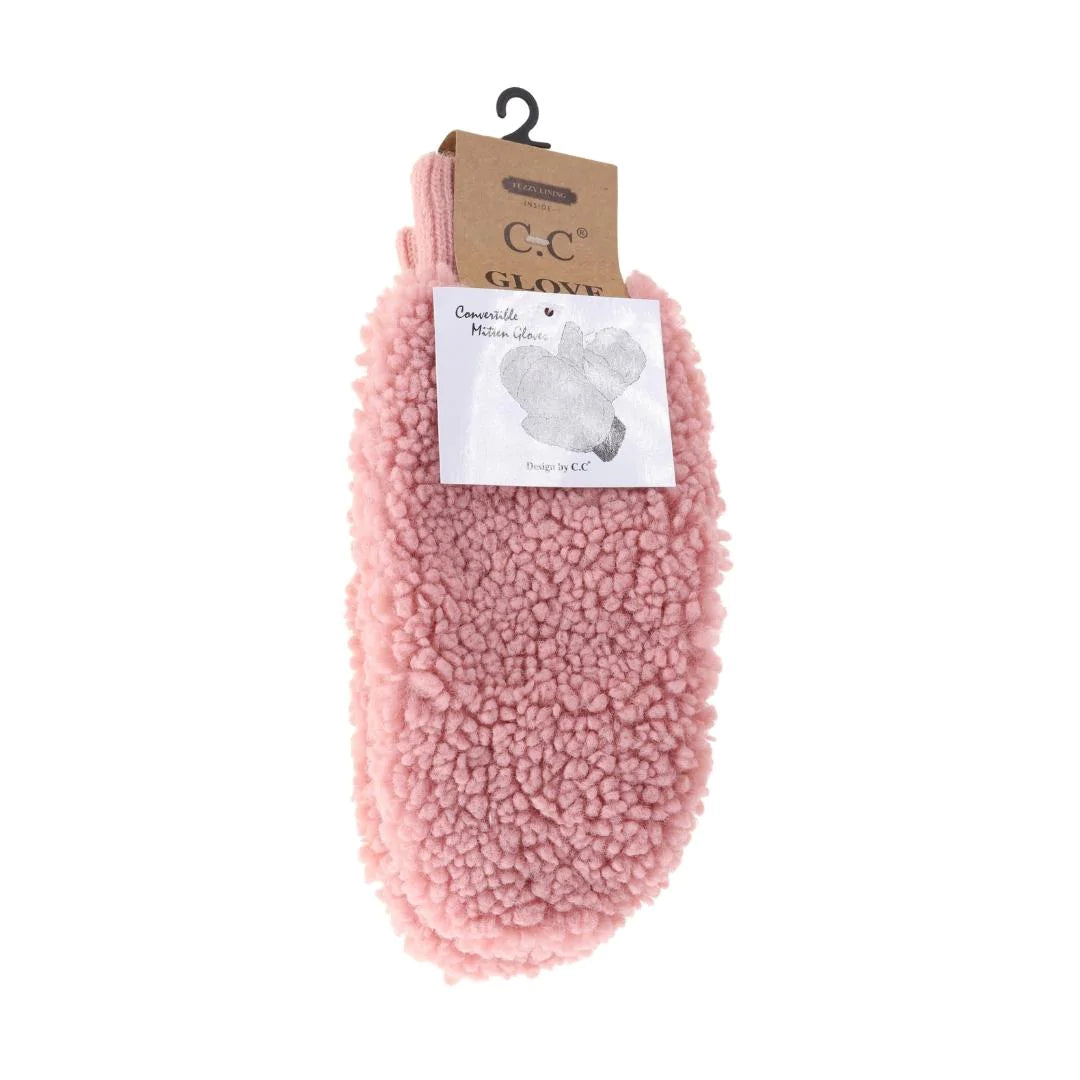 Fuzzy Lined Sherpa Convertible C.C Mitten