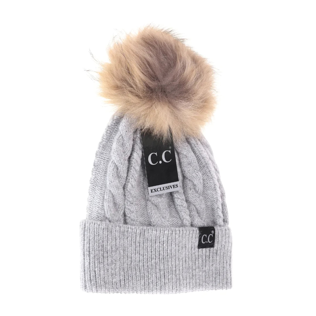 CC Exclusive - Black Label Special Edition Solid Cable Knit Beanie HAT402