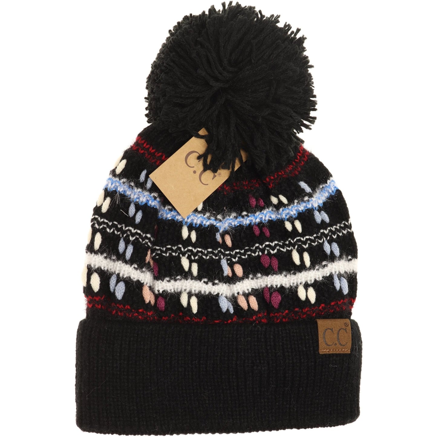 C.C. Vintage Knit Yarn Pom Beanie