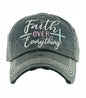 Faith Over Everything Destressed Hat