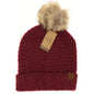 C.C. Solid Boucle Knit Pom Beanie