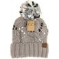 C.C. Chunky Knit Yarm Pom Beanie