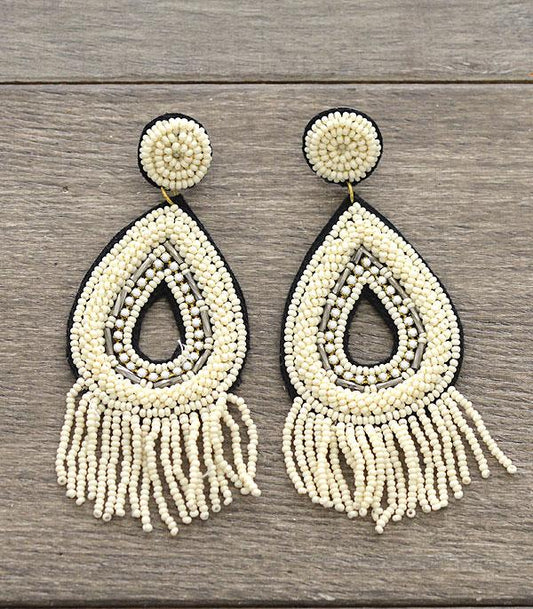 Beaded Fringe Earrings