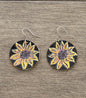 Round Sunflower Earrings in Multiple Colors