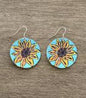 Round Sunflower Earrings in Multiple Colors