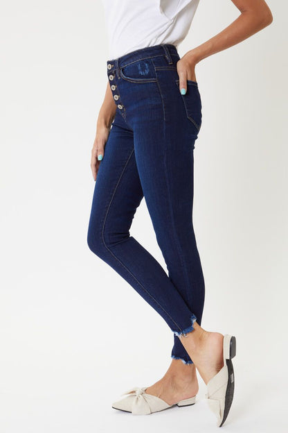 High Rise Button Fly Super Skinny Jeans