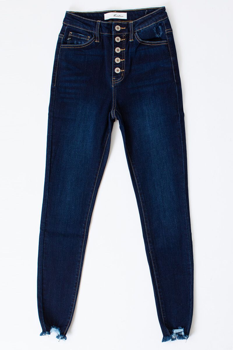 High Rise Button Fly Super Skinny Jeans