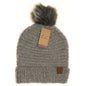 C.C. Solid Boucle Knit Pom Beanie