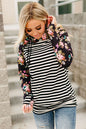 Striped Floral Hoodie