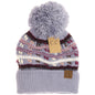 C.C. Vintage Knit Yarn Pom Beanie