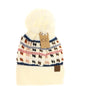 C.C. Vintage Knit Yarn Pom Beanie