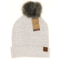 C.C. Solid Boucle Knit Pom Beanie