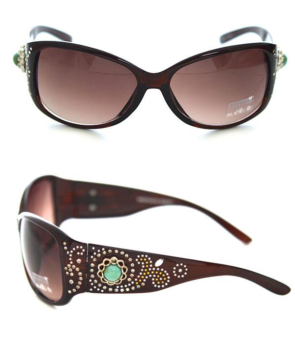 Montana West Sunglasses with Turquoise Gems