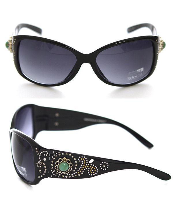 Montana West Sunglasses with Turquoise Gems