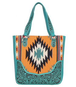 Montana West Aztec Tooled Concealed Carry Tote